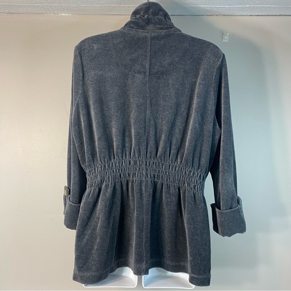 Charter Club Jacket Women  Full Zip Pockets Long Sleeve Gray large - Picture 3 of 12